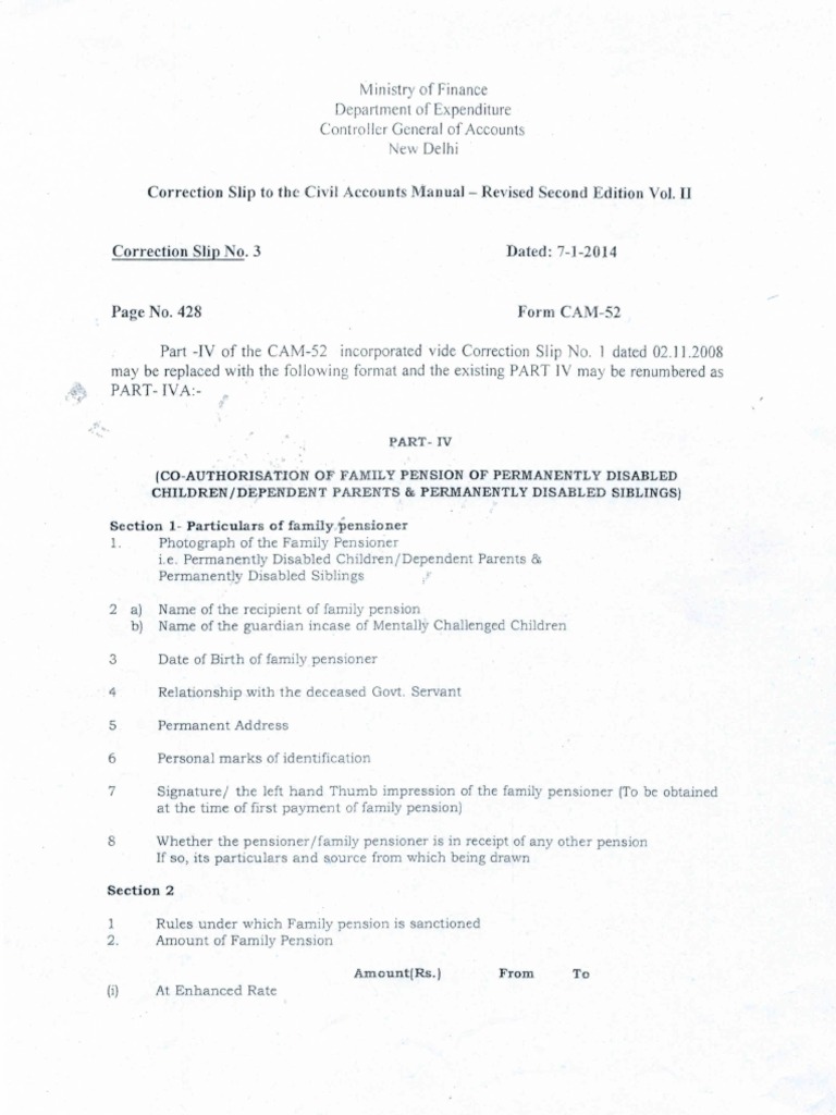 Correction Slip To The Civil Accounts Manual Revised Second Edition