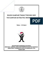 Soal Olimpiade Matematika Tingkat Provinsi 2009