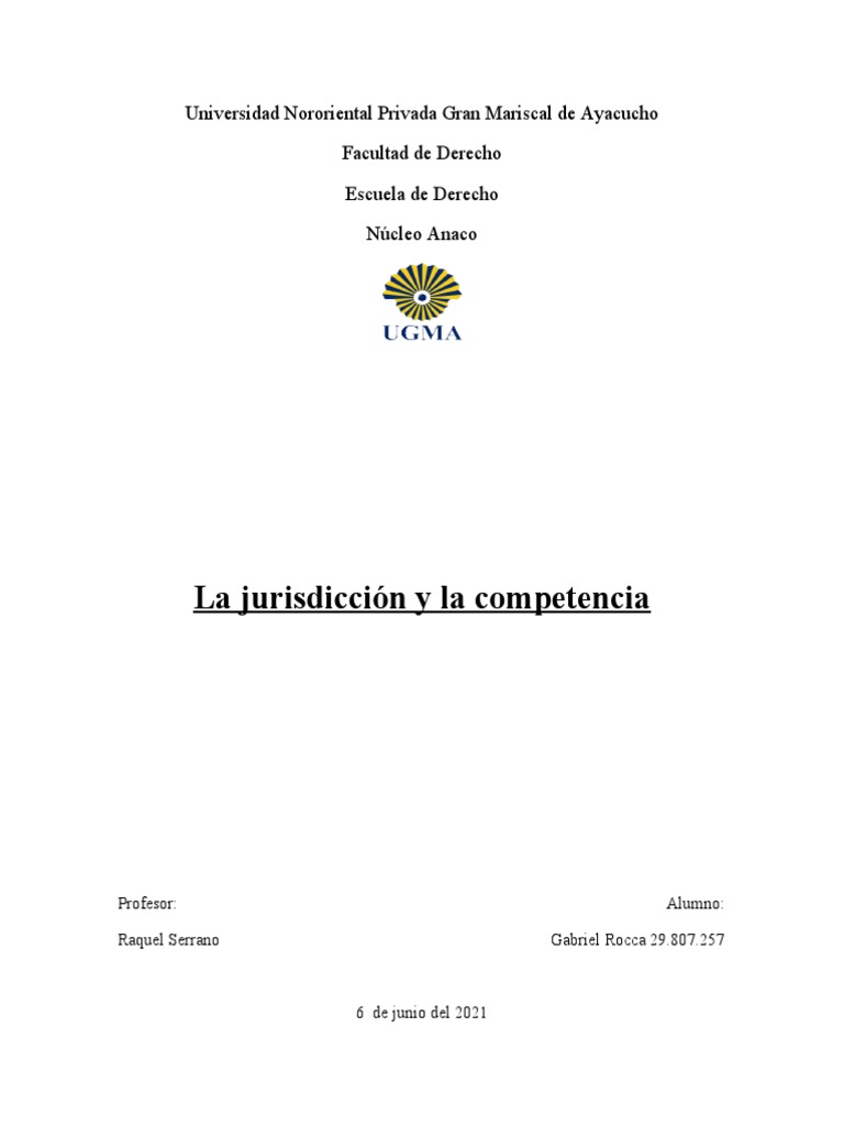 La Jurisdicción y La Competencia | PDF | Jurisdicción | Competencia (ley)