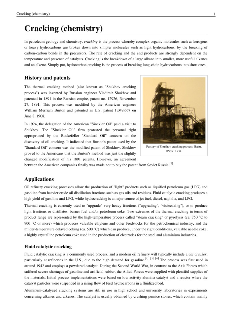 Chemistry of Hydrocarbon Cracking | PDF | Cracking (Chemistry ...