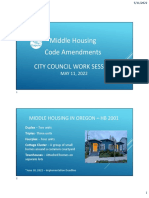 Middle Housing Code Amendments: City Council Work Session