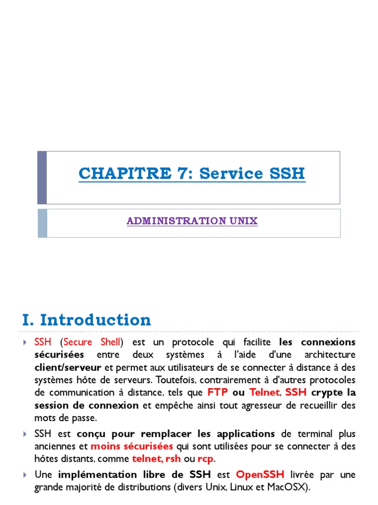 Fonctionnalités et sécurité de SSH | PDF | Enveloppe de protection ...