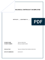 Impact of Psychological Contracact On Employee: Institue of .. Department of