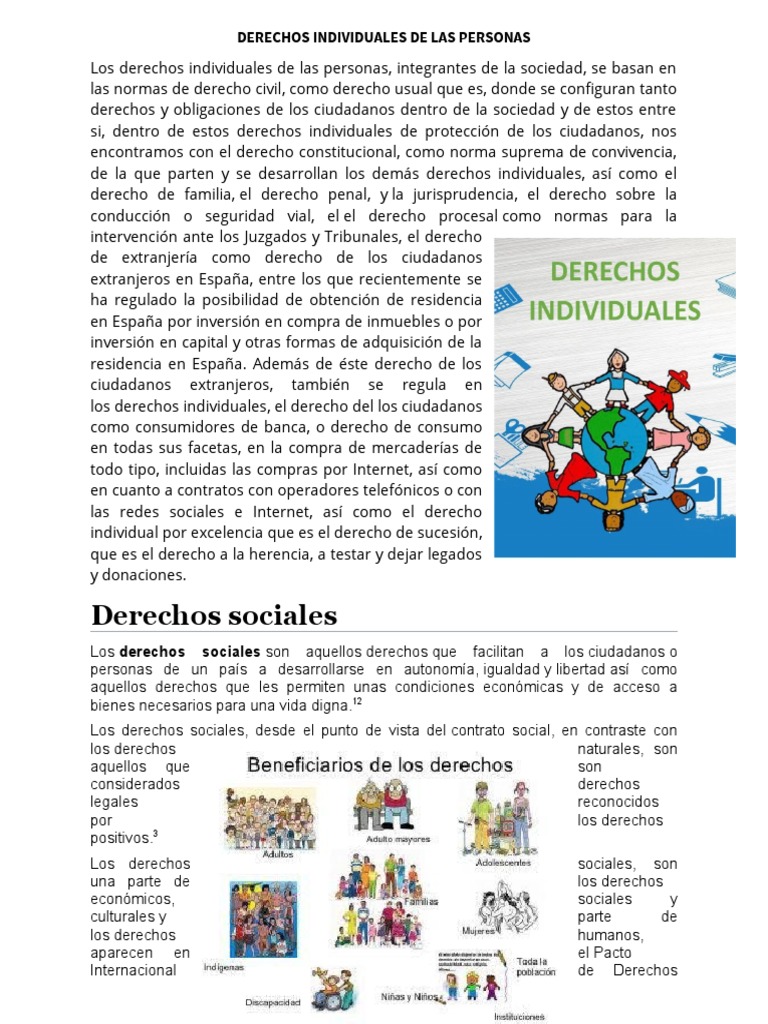Derechos Individuales de Las Personas | PDF | Derechos | Derechos humanos