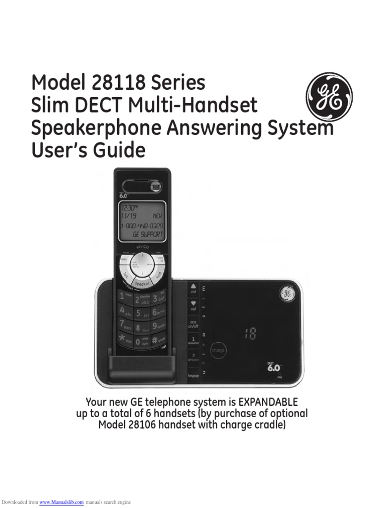 Model 28118 Series Slim DECT MultiHandset Speakerphone Answering