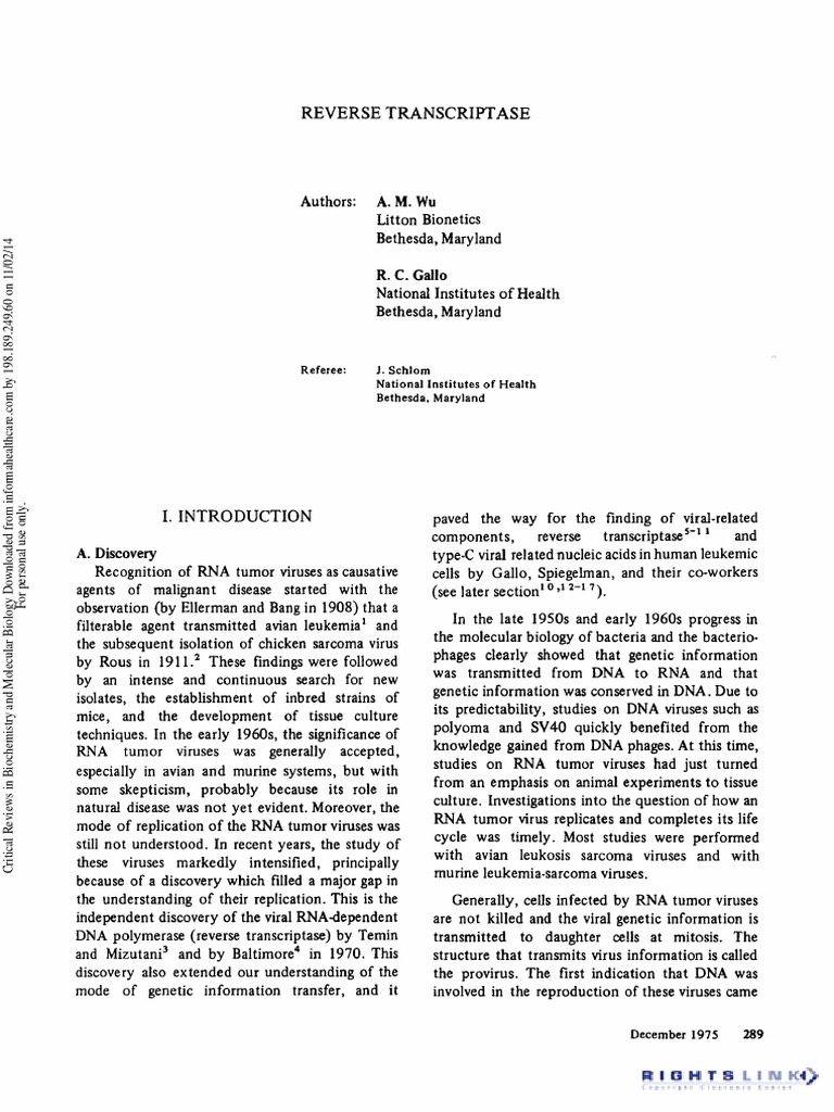 Retrotranscriptasa | PDF | Reverse Transcriptase | Virus