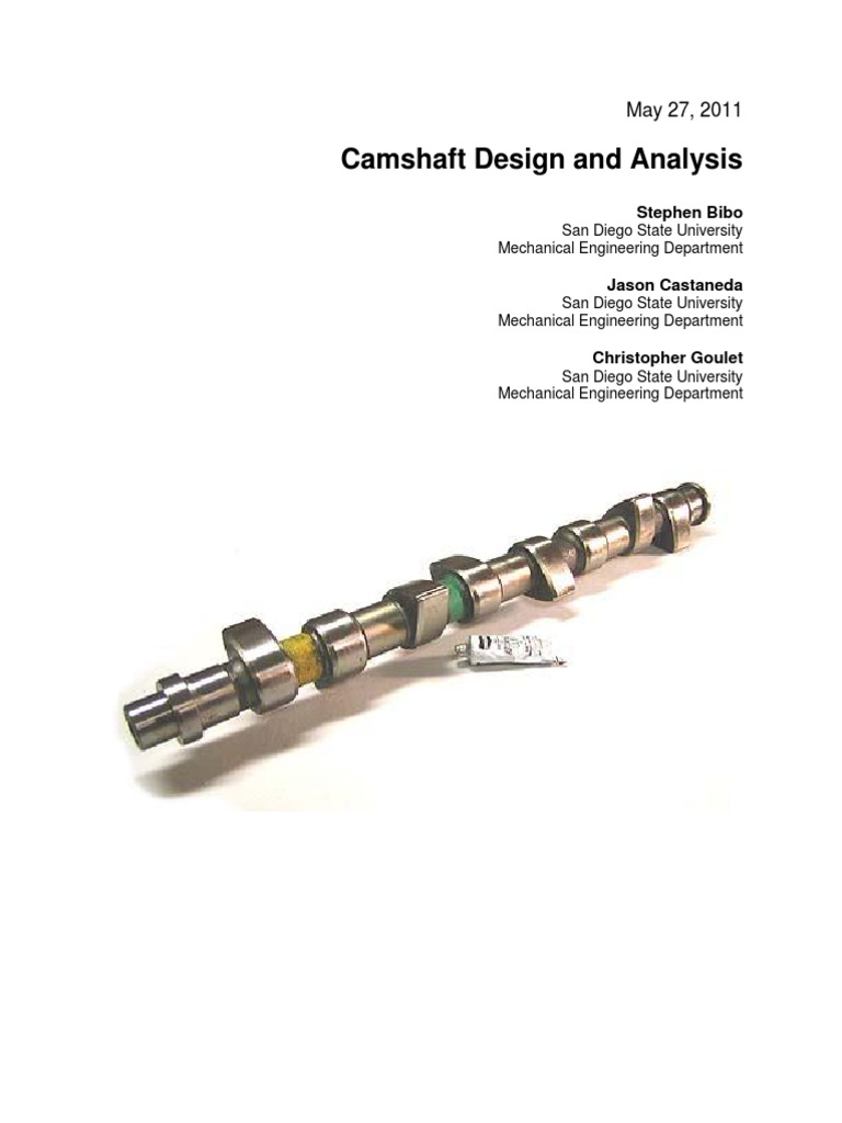 Camshaft Report Internal Combustion Engine Engines
