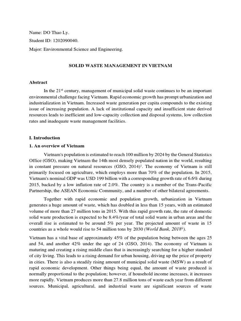 Solid Waste Management in Vietnam | PDF | Incineration | Recycling