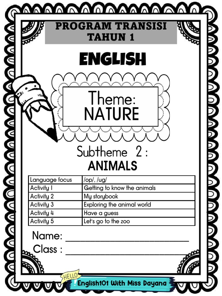 4.2 - Theme Nature - Subtheme Animals - Program Transisi Tahun 1 | PDF ...