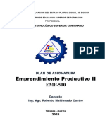 Plan de asignatura de Emprendimiento Productivo II