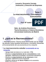 Tema 1. La Macroeconomía: Conceptos e Instrumentos
