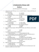 Paper-1: Fundamentals of Energy Audit Section A