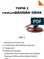 Perundangan OSHA SEE20052 - KESELAMATAN DAN KESIHATAN PEKERJAAN