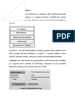 Structure of A C+ + Program: Function