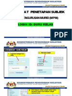 Taklimat Penentapan Subjek-Login Id Guru Kelas