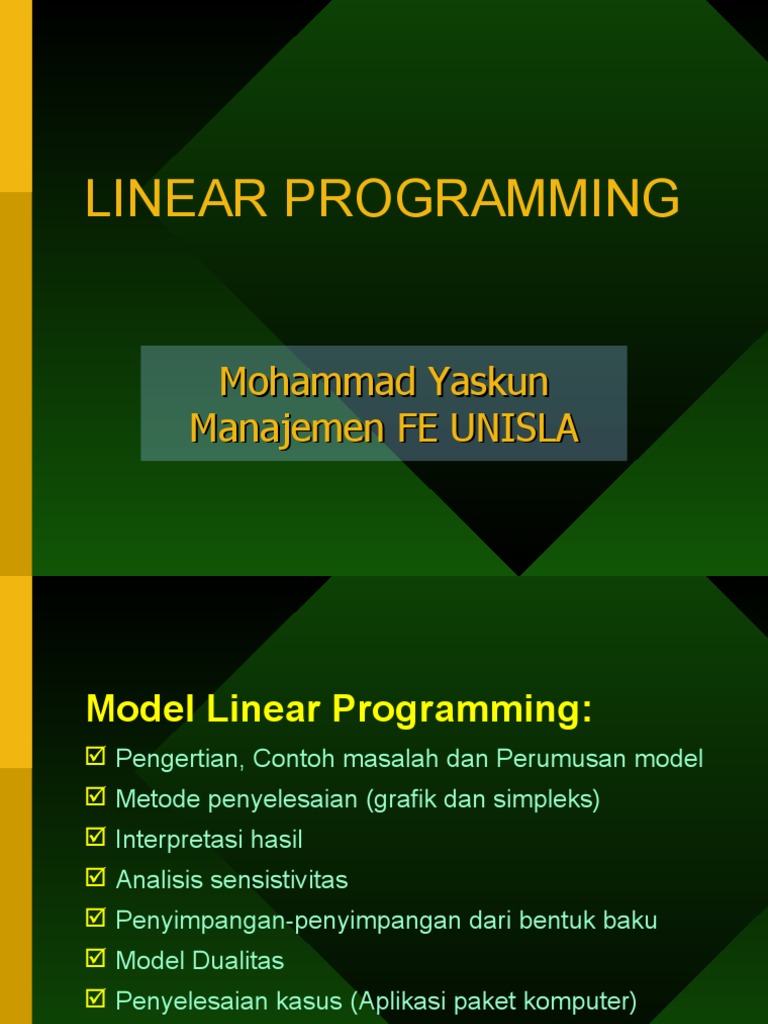 10 - Linier Programing 2 | PDF | Metode & Bahan Ajar