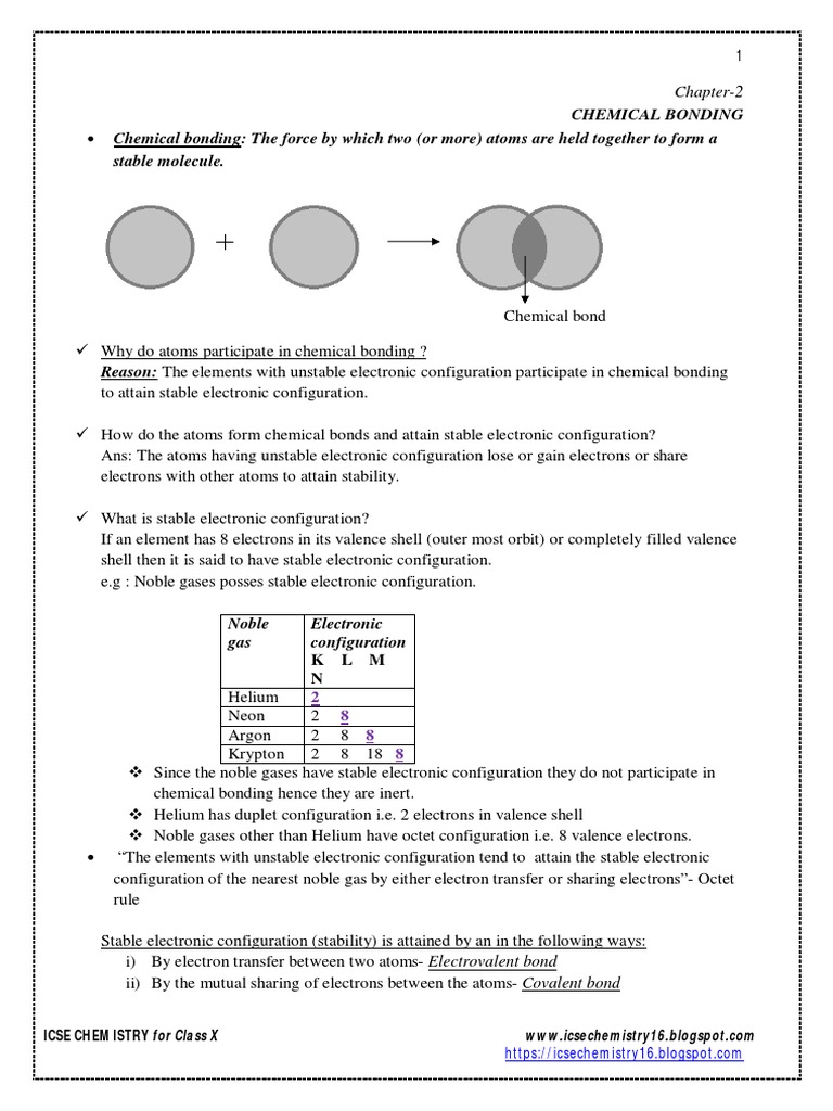 2 Chemical Bonding-Notes | PDF | Ionic Bonding | Chemical Bond