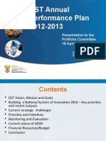 DST Annual Performance Plan 2012-2013: Presentation To The Portfolio Committee 18 April 2012