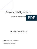 Advanced Algorithms: Lecture 16: Balls and Bins