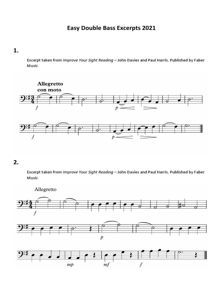 Double Bass Excerpts PDF