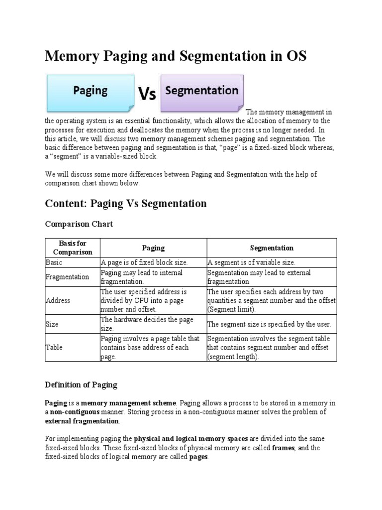 5.1 Paging and Segmentation in OS PDF Software Engineering