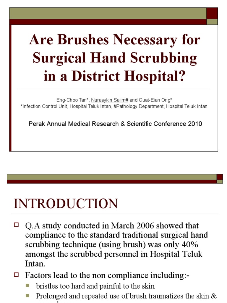 Surgical Hand Scrubbing: Brush Necessity? | PDF | Health Care | Surgery