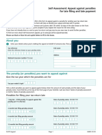 About This Form: Self Assessment: Appeal Against Penalties For Late Filing and Late Payment