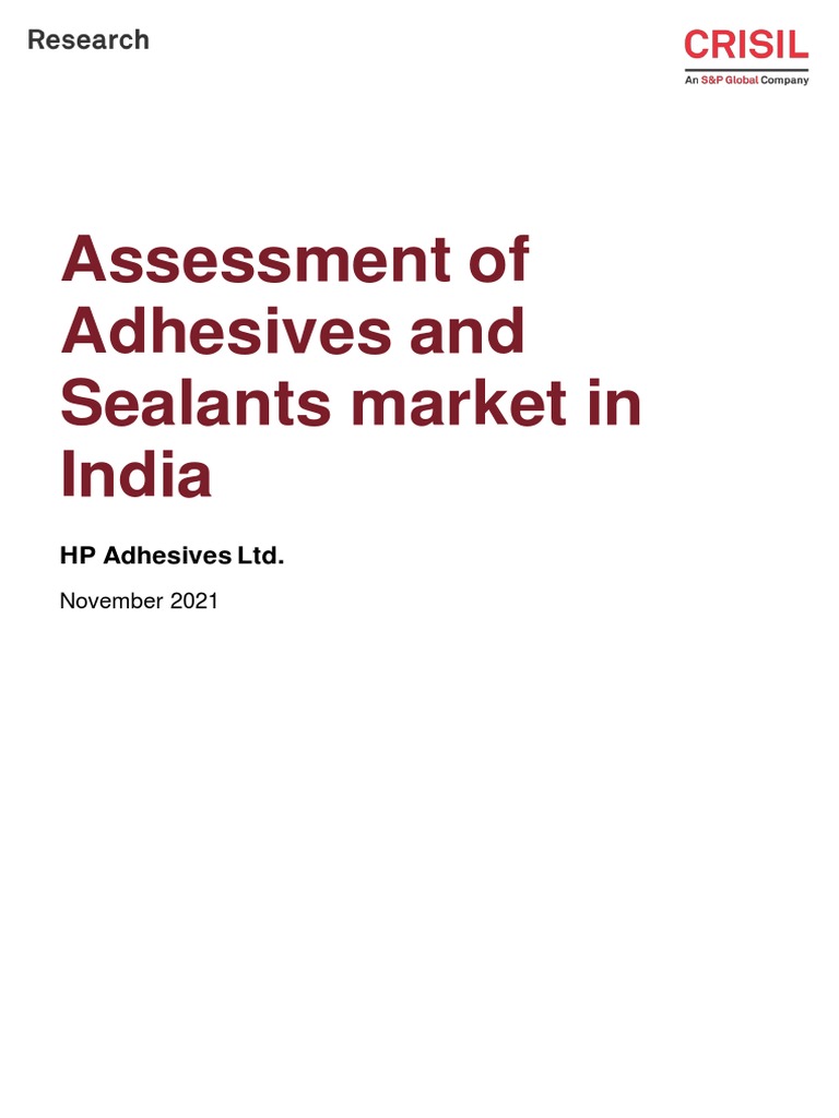Assessment of Adhesives and Sealants Market in India PDF Materials Economies