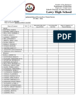 Lawy High School: Pilot Implementation of Face To Face Classes Survey SY 2021 - 2022