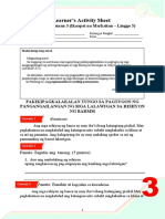 Learner's Activity Sheet: Araling Panlipunan 3 (Ikaapat Na Markahan - Linggo 5)