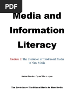 Media and Information Literacy: The Evolution of Traditional Media To New Media