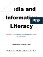 Media and Information Literacy: The Evolution of Traditional Media To New Media