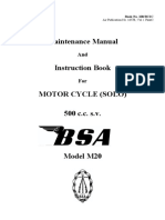 BSA M20 500cc SV Workshop Manual