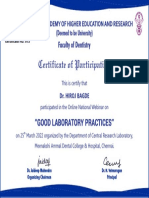 Certificate of Participation: " " Good Laboratory Practices