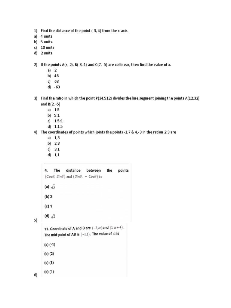 Coordinate Geometry Exercises for Class 10 | PDF | Science ...