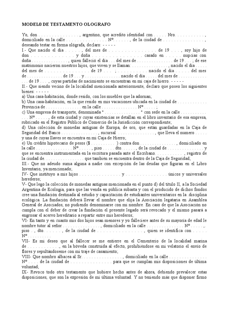 Testamento Olografo