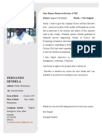 Fernando Sendela: Dear Human Resources Director of NRC Subject: Support Coordinator Mueda - Cabo Delgado