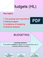 3.9 Budgets (HL) : Key Topics