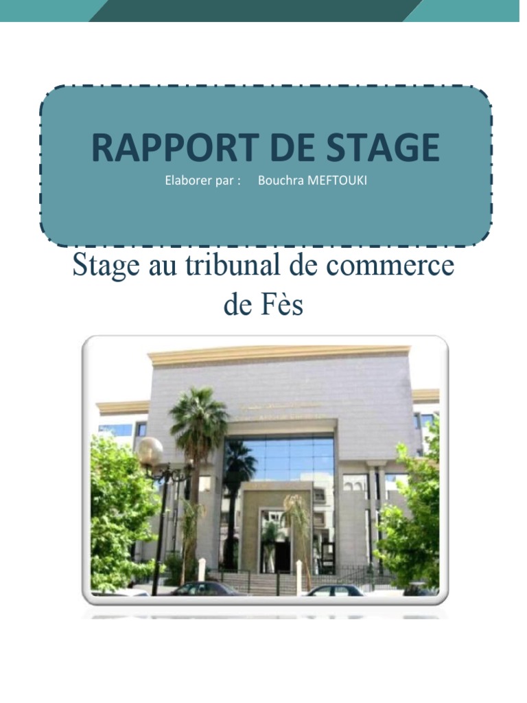 Rapport de Stage au Tribunal de Fès | PDF | Commerce | Liquidation