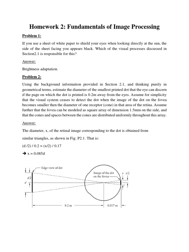 Image Processing Homework Solutions | PDF | Image Resolution | Pixel