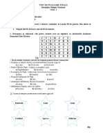 Test de Evaluare Finala Clasa I