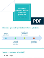 Elemente Generale Privind Cercetarea Științifică