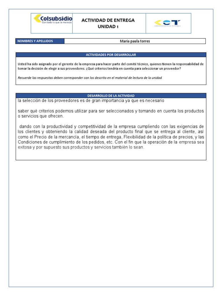 Taller Unidad 1 | PDF | Crecimiento personal y profesional | Negocios