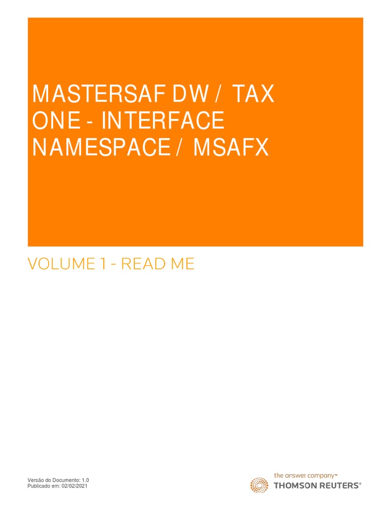 Mastersaf Interface Namespace SAP DW TAXONE Guide 1 Read Me PDF Namespace Interface