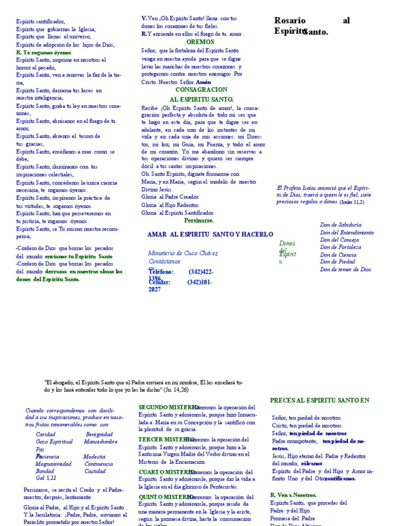 Triptico Del Rosario Al Espiritu Santo | PDF | espíritu Santo | Cristo ...