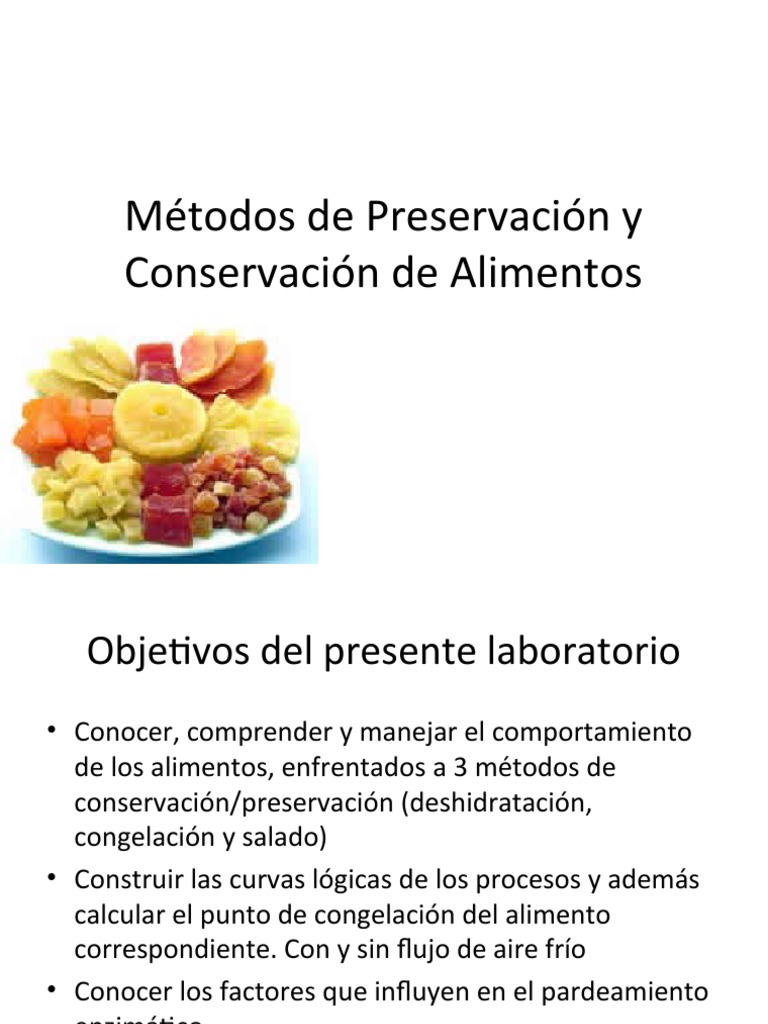 Metodos de Conservacion de Alimentos
