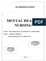 Mental Health Nursing: Class Presentation