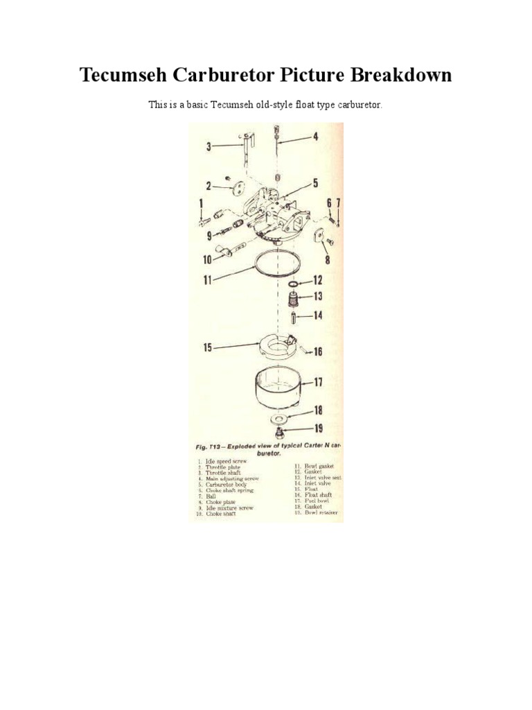 Tecumseh Carburetor Repair & Governor Adjustment Guide PDF Carburetor Propulsion