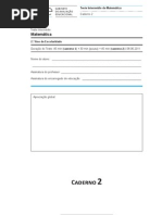 Enunciado teste intermédio matemática segundo ano 2