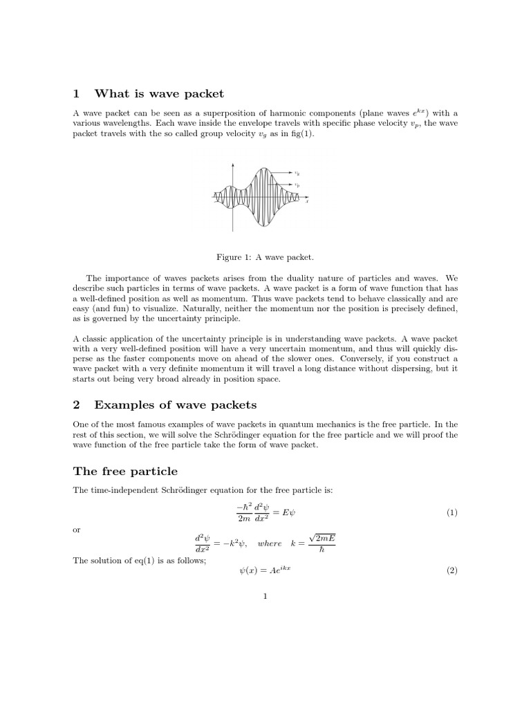 WAVE PACKETS A CONCEPT IN PHYSICS visual data 4